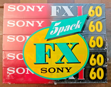 5 Musicassette Sony FX I 60 in Confezione Sigillata