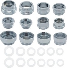 12 Pieces Faucet Adapter Kit Kitchen Aerator Male Faucet Adapter Various Sizes