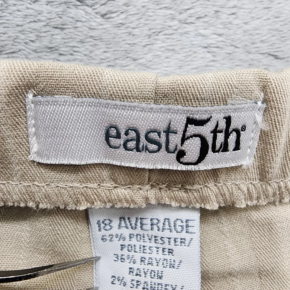 East 5th Pants Womens 18 Tan Striped High Rise Flat Front Side Zip Wide Leg  - Image 4 of 4