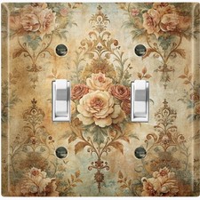 Metal Light Switch Outlet Cover Wall Plate Vintage Rustic Flowers Decor FWR247