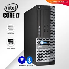 DELL Desktop Computer PC i7, up to 32GB RAM, 14TB SSD HDD, Windows 11/10,DVD-RW