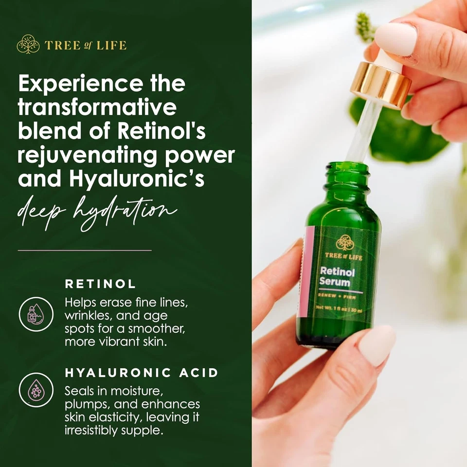 04/26  1 Fl Oz Tree of Life Beauty Retinol Serum, Skin Smoothing Face Oil Dark  - Image 3 of 4