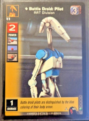 1999 Star Wars Young Jedi The Menace of Darth Maul #101 Droid Pilot Unplayed b