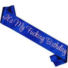 Its My Birthday Sash, Blue and Pink Glitter Birthday Sash for Birthday Girl, ...