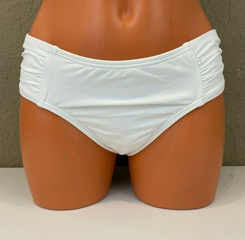 Tommy Bahama Damen Pearl High-Waist Side-Shirred Bikinihose Weiß Größe S - - Bild 1 von 4