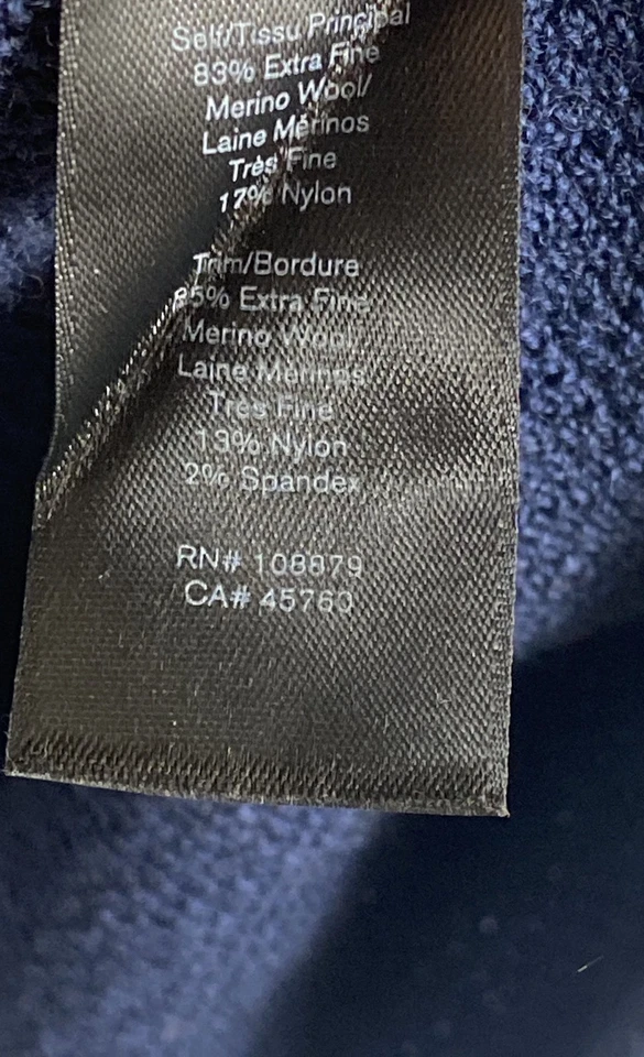 Rag & Bone Navy Blue Merino Wool Ribbed Thermal Sweater Men's XS - Image 4 of 4