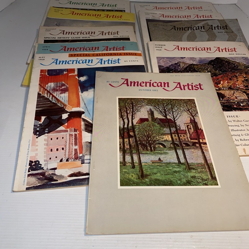 Lot Of 10 1968-69American Artist Magazine Vintage