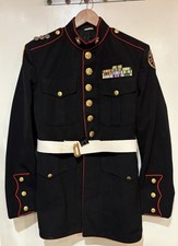 Marine Junior ROTC Dress Blues Jacket (small) Marksman Medal VTG Wool Gabardine