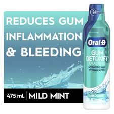 Oral-B Gum Detoxify Mouthwash Special Care Oral Rinse Mild Mint, 16 Oz
