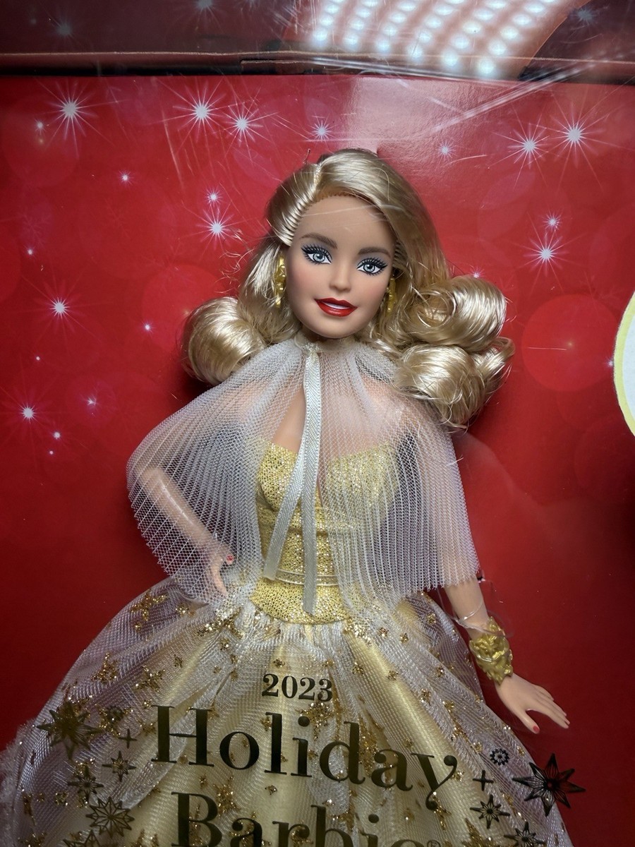 Barbie 2023 - 35th Anniversary Signature Holiday Doll - Blond w/ Gold Dress  NEW