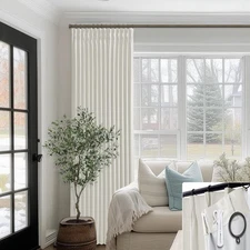 132 Inch Large Curtains for Track,Blackout Linen Pinch Pleated 11FT 11 FT XL ...