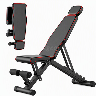 Foldable Adjustable Weight Bench, 770LBS Heavy Steel Frame Full Muscle Workout