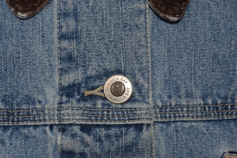 Chore Coat Womens 2XL Denim Jacket Barn Corduroy Collar Jamaica Bay Jean - Image 4 of 4