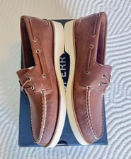 New SPERRY Men's Leather Double Sole Boat Shoes Size 11.5 M. NIB Retail $120