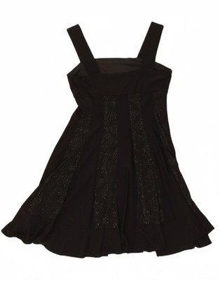 R&M RICHARDS Damen ärmelloses A-Linien-Kleid US 10 Large schwarz geometrisches Muster CJ03