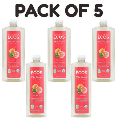 ECOS  Plant Powered Dish Soap   Grapefruit   25 fl oz (739 ml)   Pack of 5