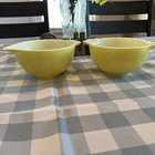 Two PYREX 441 Lime Green Glass Cinderella Mixing Bowl 1.5 Pt