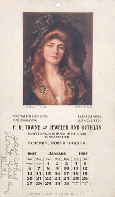 1907 Advertising Postcard - F.H. Towne - Jeweler - McHenry, North Dakota. #-8119