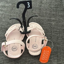 WONDER NATION Toddler Girls Size 3 Knot Sandals Shoes Memory Foam • Pink