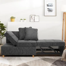 Convertible Sofa Bed,4-in-1 Sofa Bed 3 Seats Futon Sofa Linen Sleeper Bed Couch⭐