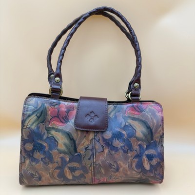 Patricia Nash Floral Satchel Women Medium Multicolor Good Tooled Leather Bag