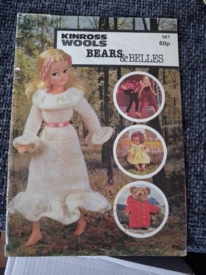 Vintage Sindy Strickmuster Magazin, Kinross Wools Bears And Belles sehr guter Zustand