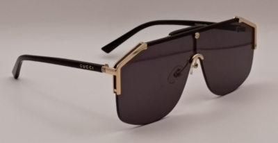 小物 GUCCI Unisex Vintage Designer Sunglasses GUCCI GG0991S ARIA Pinke-nez 0991 Black Gold Chain 002 Retro