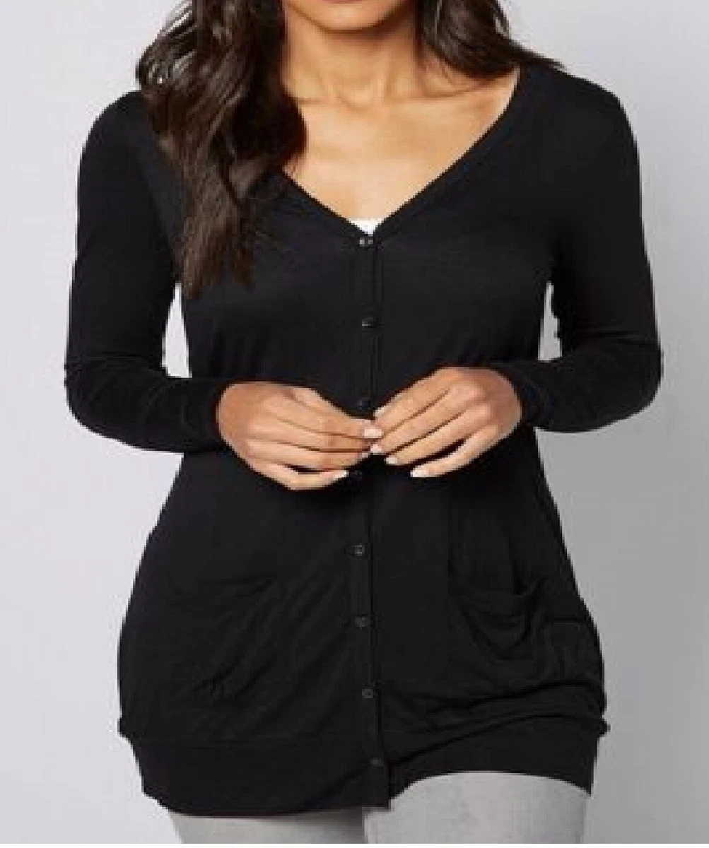 Ladies black boyfriend cardigan top size small 8 10 NEW by