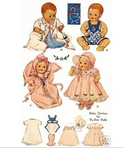 Paquete de 5 patrones para muñecas bebé Dy-Dee Tiny Tears de 11" - Imagen 1 de 6