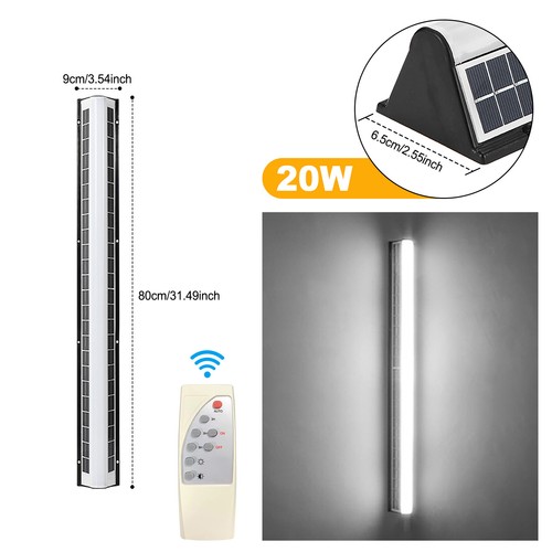 80cm Solar Modern Long Strip LED Wall Lamp Light Outdoor Garden Porch Waterproof - Picture 23 of 23