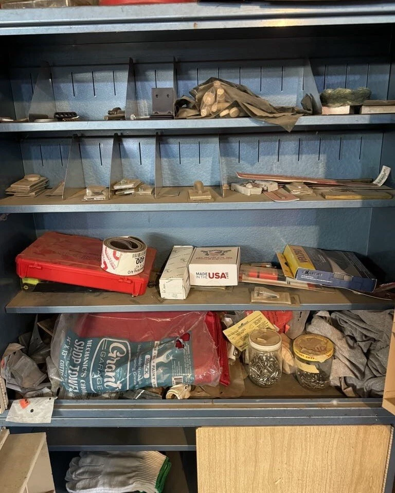 Vintage Blue Streak Ignition Auto Parts Service Station Cabinet & Base - Image 4 of 4