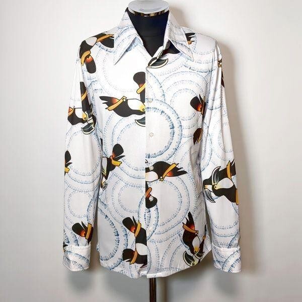 MAX CADYs FIGHT CLUB Toucan Shirt bird pattern size-S Mens Tyler