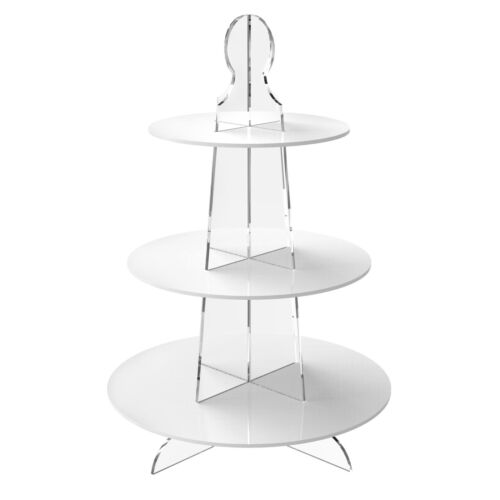 3 Tier Round Cup Cake Stand Wedding Birthday Party Acrylic Cupcake Display - Picture 5 of 7