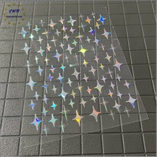 Laser Silver 4 Pointed Star Nail Decal Sticker Christmas Star of Bethlehem