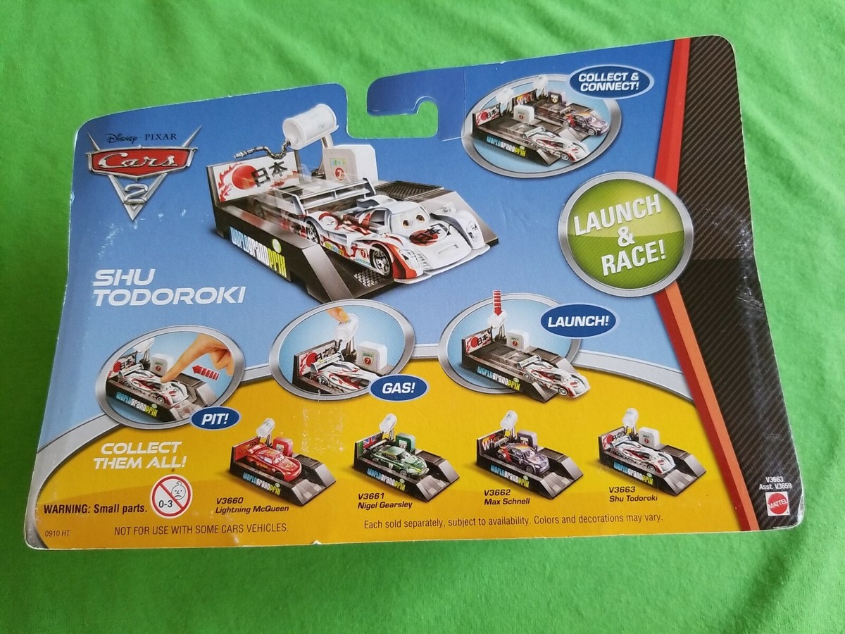 Disney Cars 2 SHU TODOROKI Pit Stop Launcher SHELF WEAR | eBay