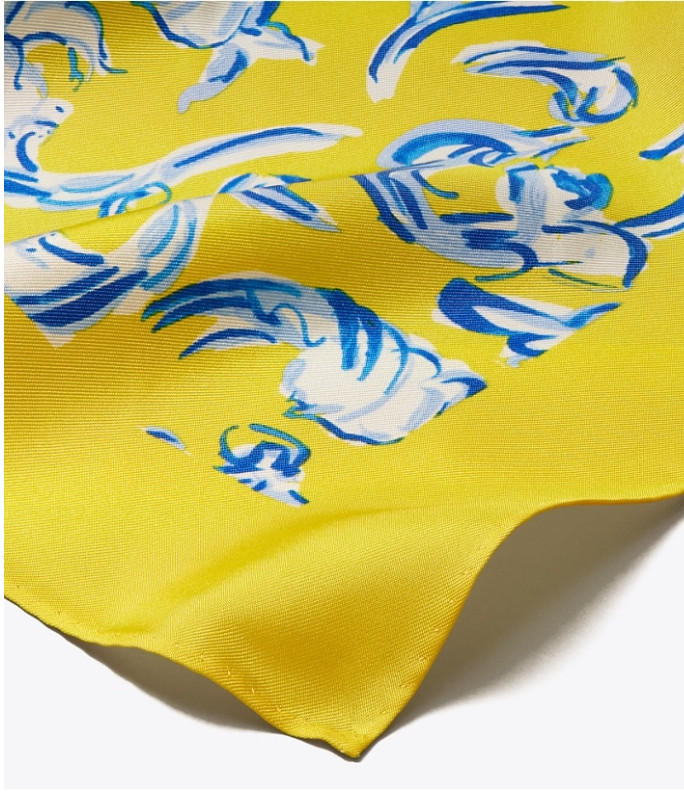 Tory Burch YELLOW SWIRL OVERSIZED SILK SQUARE SCARF (New)  $198 thumbnail 4