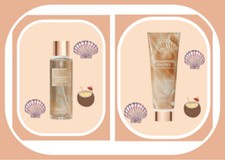 SHIMMERING SHORES Coconut Fragrance Lotion  Mist 2 PC SET 8oz Victorias Secret