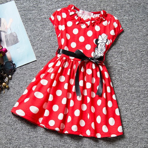Kids Girls Minnie Mouse Mini Dress Birthday Party Costume Tulle Tutu Dresses ~ - Picture 11 of 15
