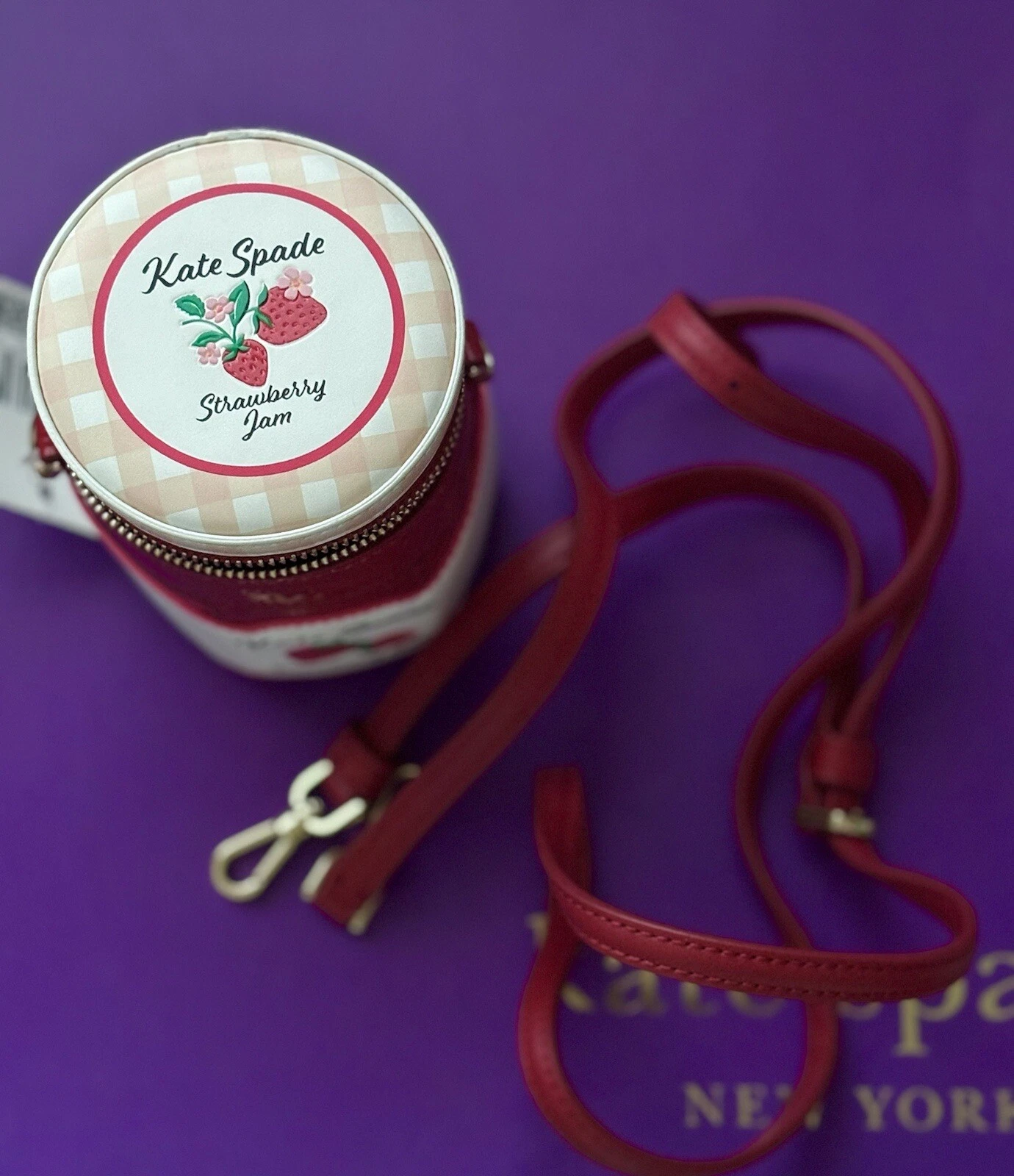 Tracolla Kate Spade KG650 Strawberry Dreams 3D Jam nuova con etichette