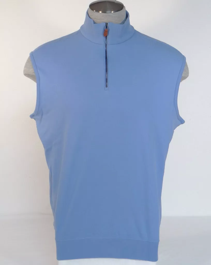 Polo Golf Ralph Lauren Blue 1 2 Zip Sleeveless Golf Vest Mens NWT