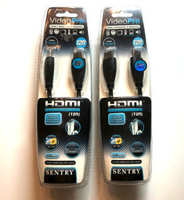 Two x 12ft HDMI HI SPEED Cables 3-D 1080P HDTV ULTRA HD UHD satellite CABLE TV