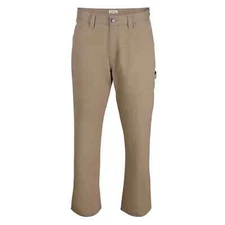 Blue Mountain Men's Relaxed Fit Mid-Rise Utility Carpenter Canvas Pants Brown