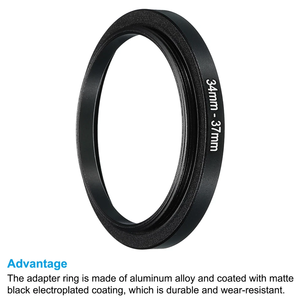34mm-37mm Metal Step Up Ring Camera Lens Filter Adapter Aluminum Adapter Ring - Image 4 of 4
