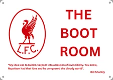 Liverpool FC Aluminium Sign Boot Room Shankly (A4 Size)