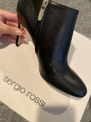 Sergio Rossi Booties Ankle Boots Nappa Leather sz 36.5 US 6 6.5 NEW