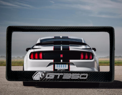 Real 3K Carbon Fiber License Plate Frame For Shelby GT350 Mustang - Black