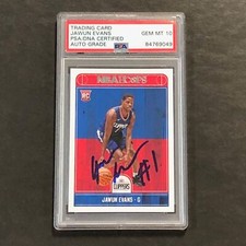 2017-18 NBA HOOPS #289 JAWUN EVANS Signed Card AUTO 10 PSA Slabbed RC Clippers