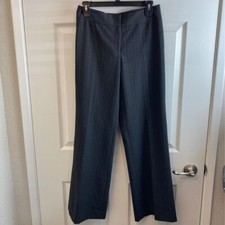 Classiques Entier Womens Dress Career Pants Charcoal Pinstripe Mid Rise 2