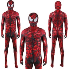Upgraded Red Carnage Venom Spiderman Jumpsuit Cosplay Costume Bodysuit Halloween