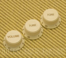 099-2008-000 Genuine Fender Aged White Soft Touch Elite Stratocaster Strat Knobs